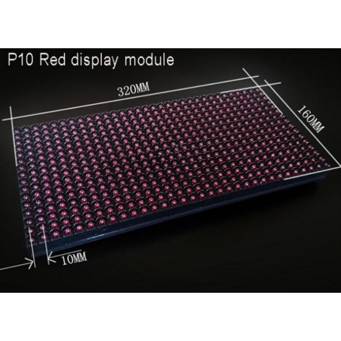Abcled.ee - P10 LED DIP module red 16x32cm HUB12 IP65 5V