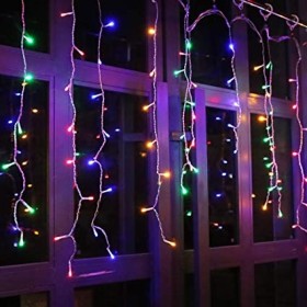 LED curtains ICICLE 100led RGB 4x0.6m with controller connectable 230V
