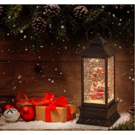 LED Christmas lantern Santa with batteries