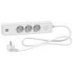 Extension Cable 1.5m 3 Socket + 2usb, white