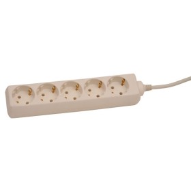 Extension Cable 5m 5 Socket Ground, white