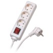 Extension cord 3 sockets 3m with switch white