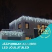 LED valguskardinad jääpurikad 5x0.65m VALGE 180Led IP65 PRO must kaabel