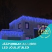 LED valguskardinad jääpurikad 5x0.65m SININE 180Led IP65 PRO must kaabel