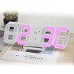 Led digital clock with white casing Pink LED