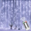 LED light curtains MOON COLD WHITE 3x3m 300LED 8-modes with remote control 230V
