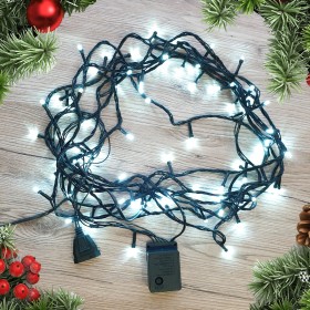 Led Christmas lights 100Led 6,5m COLD  with controller connectable