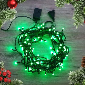 Led Christmas lights 100Led 10m with black cable Green