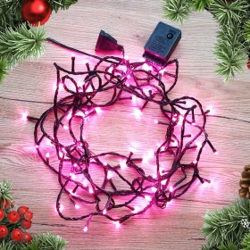 LED Christmas lights 100led 6.5m PINK with controller connectable 230V
