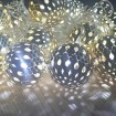 Jõulutulede valguskett 20LED 3m "hõbedased pallid" 6000K(külm valge) 230V