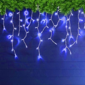 LED curtains ICICLE 300led BLUE 9.6x0.6m with controller connectable 230V