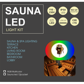 Sauna Led light 35° RGB 12pcs set gold