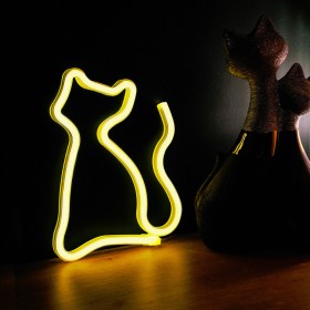 LED Neon lamp CAT WW 3xAA battery/USB