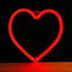 LED Neon lamp HEART red 3xAA battery/USB