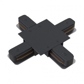  X-connector for track rails TR series 1-phase black