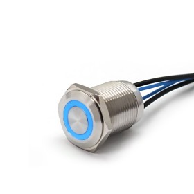 Switch button recessed LED with blue light 12V 8A IP67