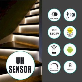 Wifi SmartStair V4 controller 16-steps for stairs light 12-24V UH Sensor