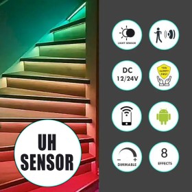 Wifi SmartStair V4 RGB controller for stairs light 16-steps 12-24V UH Sensor