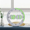 Modern large digital white wall clock with green LED