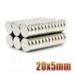 Round Permanent Magnet Super Powerful NdFeB 20x5mm