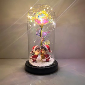 Rose in a flask with LED light ELF
