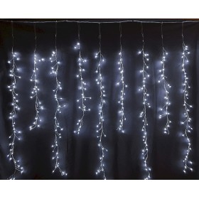 LED curtains ICICLE CRISTAL 375led COLD WHITE FLASH 1.5x0.9m connectable 230V