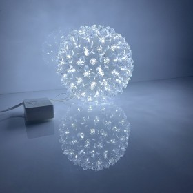 LED koristeellinen Joulupallo 15cm Lämmin valkoinen ohjaimella 230V