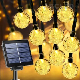 LED новогодняя гирлянда BALLS 22мм солнечная батарея 20led 3м IP44