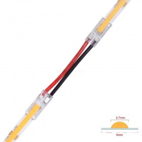 MONO wired connector 2PIN for LED strip 5mm COB IP20 15cm cable
