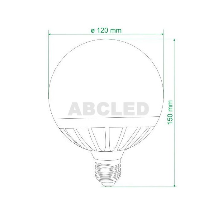 Abcled.ee - Led bulb E27 G120 3000K 17W 1350LM