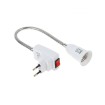 Socket lamp adapter E27 flexible with switch