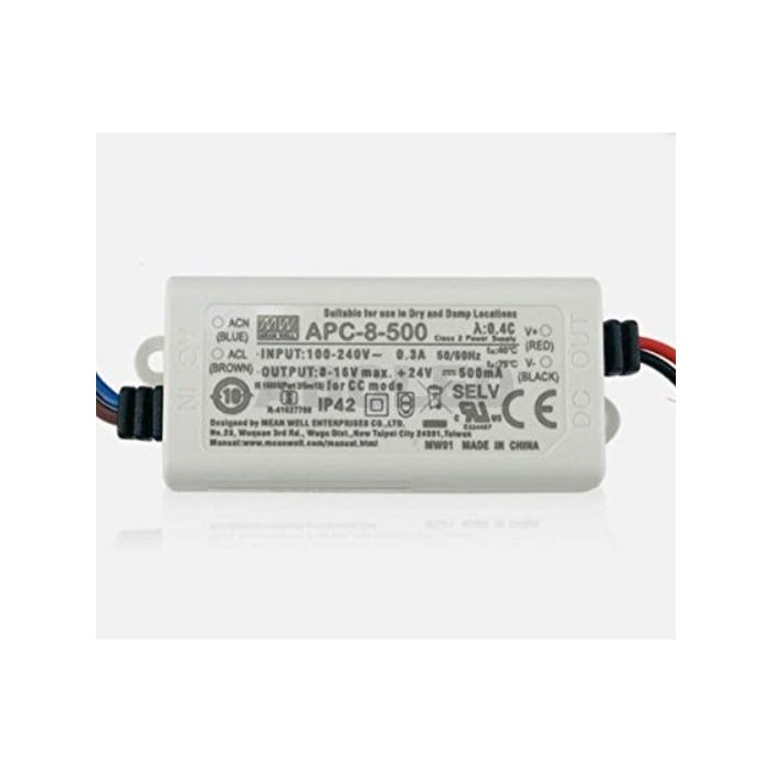 Abcled.ee - Mean Well Led driver 8-16V 500mA 8W IP42 APC